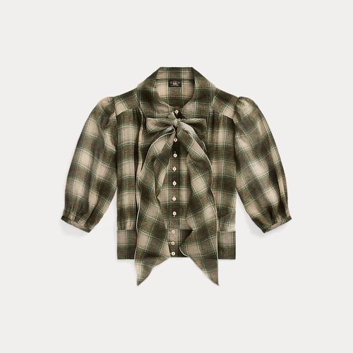 Plaid-Print Silk Georgette Blouse - RRL - Modalova