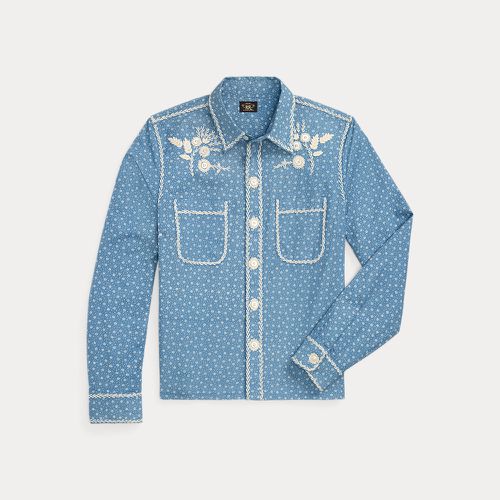 Embroidered Indigo Floral-Print Shirt - RRL - Modalova