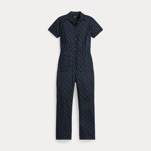 Indigo Floral-Print Jersey Jumpsuit - RRL - Modalova