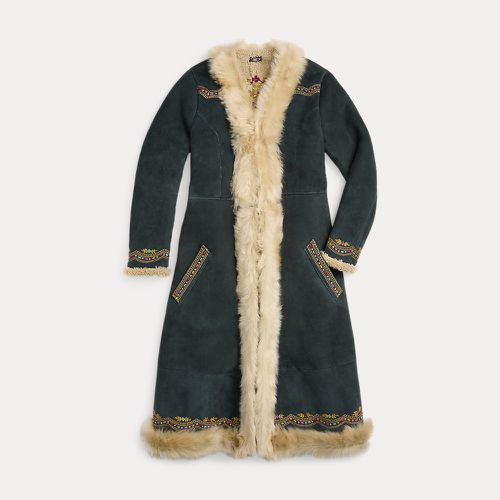 Hand-Embroidered Shearling Coat - RRL - Modalova