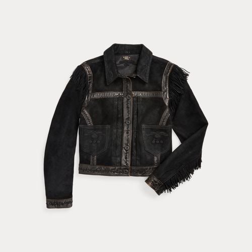 Fringe-Trim Embroidered Suede Jacket - RRL - Modalova