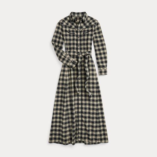 Plaid Dobby Western Shirtdress - RRL - Modalova