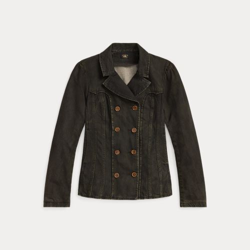 Double-Breasted Black Denim Jacket - RRL - Modalova