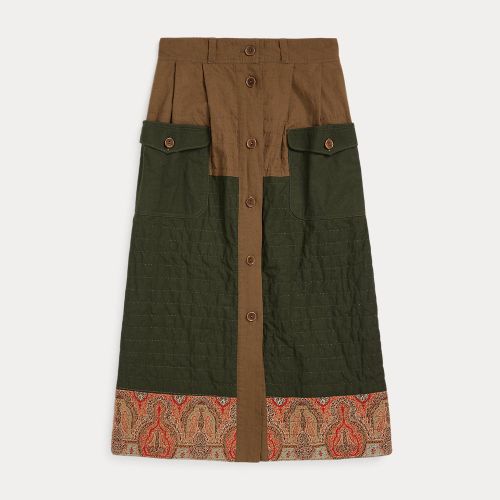 Mixed-Panel Quilted Cotton-Linen Skirt - RRL - Modalova