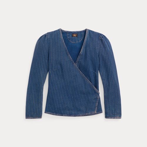 Indigo Striped Denim Wrap Top - RRL - Modalova