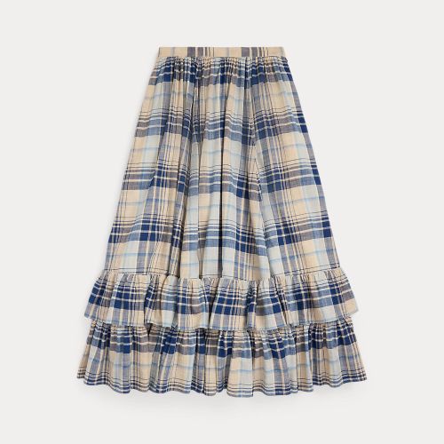 Indigo Plaid Cotton Voile Skirt - RRL - Modalova
