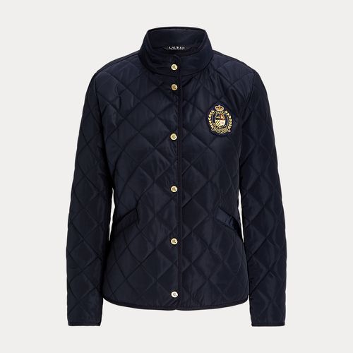 Petite - Crest-Patch Quilted Mockneck Jacket - Lauren Petite - Modalova