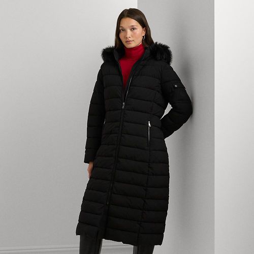 Petite - Faux-Fur-Trim Quilted Hooded Coat - Lauren Petite - Modalova