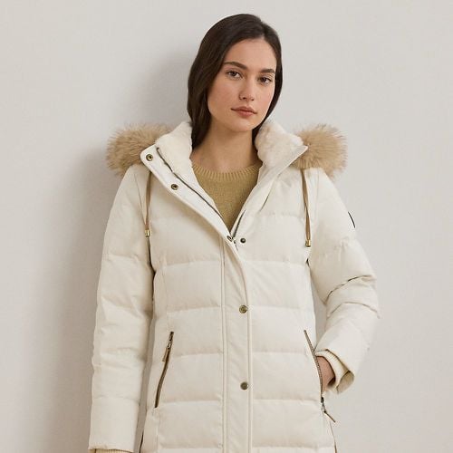 Petite - Faux-Fur-Trim Hooded Down Coat - Lauren Petite - Modalova