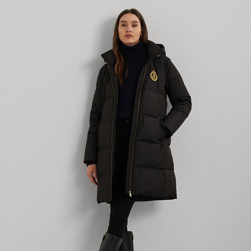 Petite - Crest-Patch Hooded Down Coat - Lauren Petite - Modalova