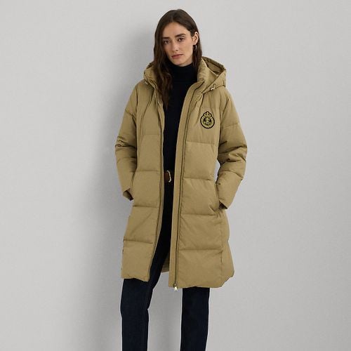 Petite - Crest-Patch Hooded Down Coat - Lauren Petite - Modalova