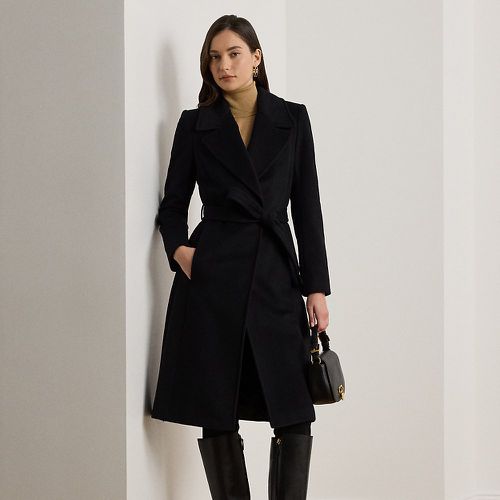 Petite - Belted Wool-Blend Wrap Coat - Lauren Petite - Modalova