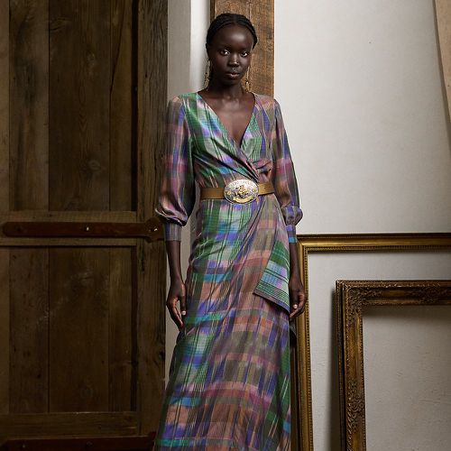 Saundra Print Silk Habotai Evening Dress - Collection - Modalova
