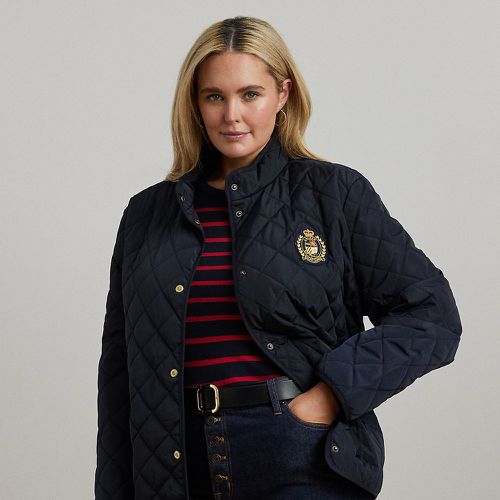 Curve - Crest-Patch Quilted Mockneck Jacket - Lauren Curve - Modalova