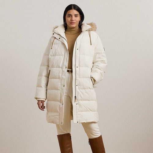 Curve - Faux-Fur-Trim Hooded Down Coat - Lauren Curve - Modalova