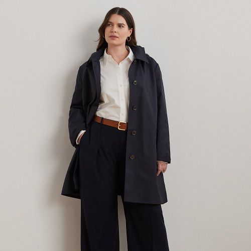 Curve - Hooded Cotton-Blend Balmacaan Coat - Lauren Curve - Modalova