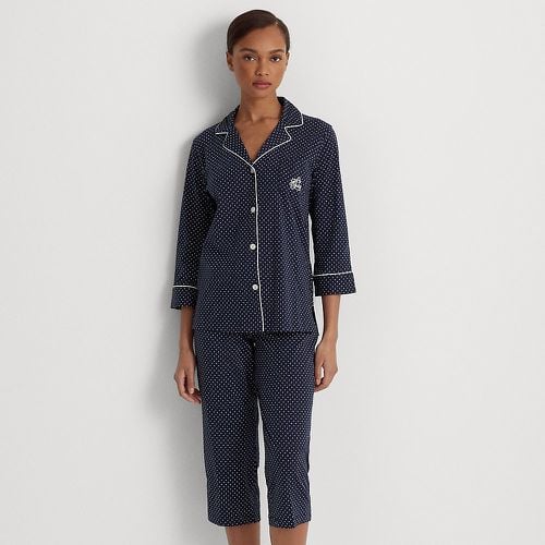 Polka-Dot Cotton Jersey Capri Sleep Set - Lauren - Modalova