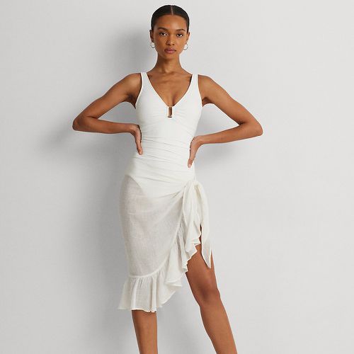 Ruffle-Trim Cotton-Linen Wrap Skirt - Lauren - Modalova