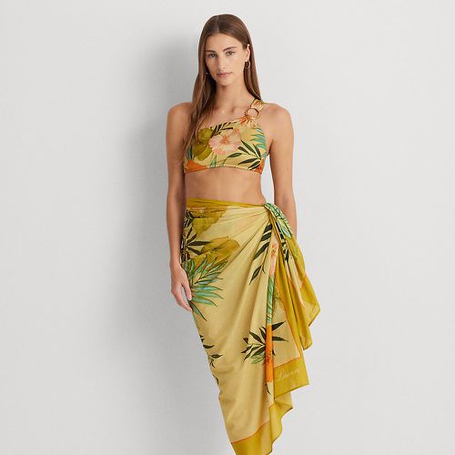 Tropical-Print Cotton Voile Wrap Skirt - Lauren - Modalova