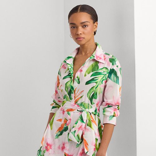 Floral Cotton Voile Shirtdress Cover-Up - Lauren - Modalova