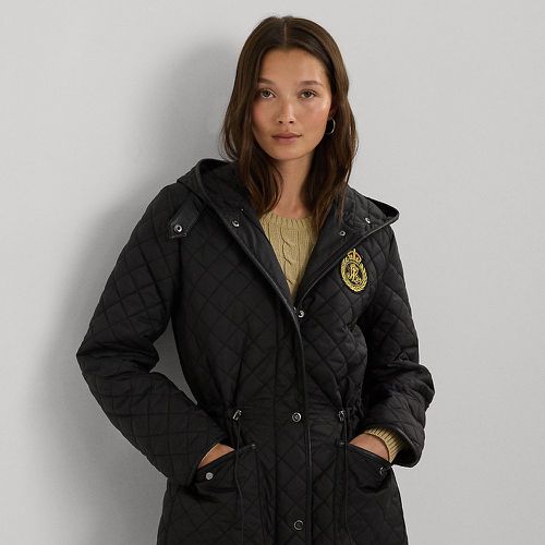 Crest-Patch Diamond-Quilted Hooded Coat - Lauren - Modalova