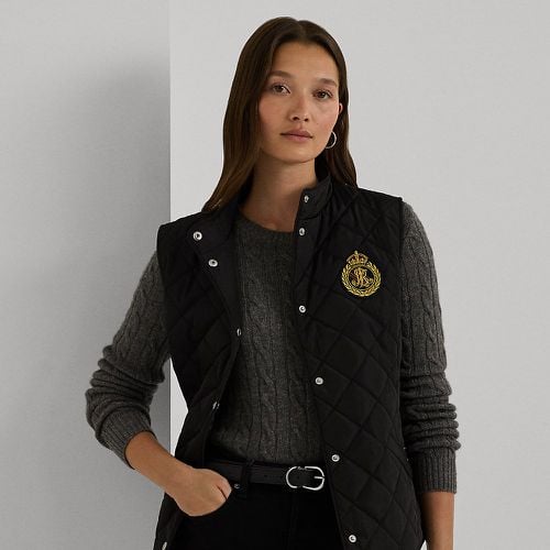 Crest-Patch Quilted Mockneck Gilet - Lauren - Modalova