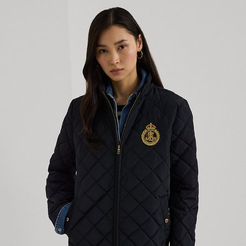 Crest-Patch Quilted Mockneck Jacket - Lauren - Modalova