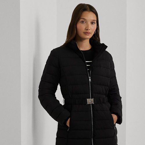 Belted Quilted Mockneck Coat - Lauren - Modalova