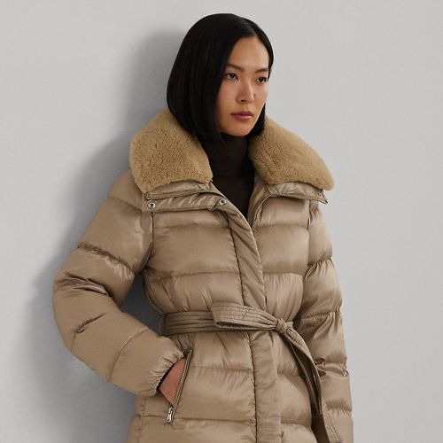 Faux-Shearling-Trim Belted Down Coat - Lauren - Modalova