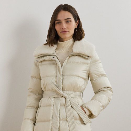 Faux-Shearling-Trim Belted Down Coat - Lauren - Modalova