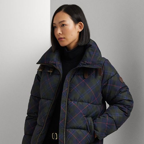 Plaid Buckle-Trim Funnelneck Puffer Coat - Lauren - Modalova