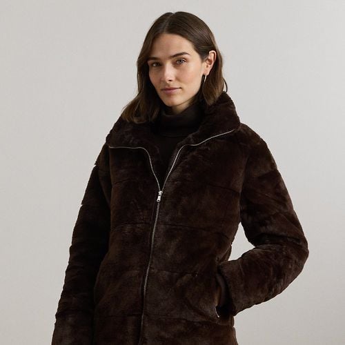 Quilted Faux-Fur Funnelneck Jacket - Lauren - Modalova