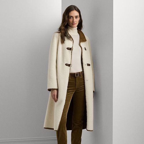 Buckle-Trim Faux-Shearling Mockneck Coat - Lauren - Modalova