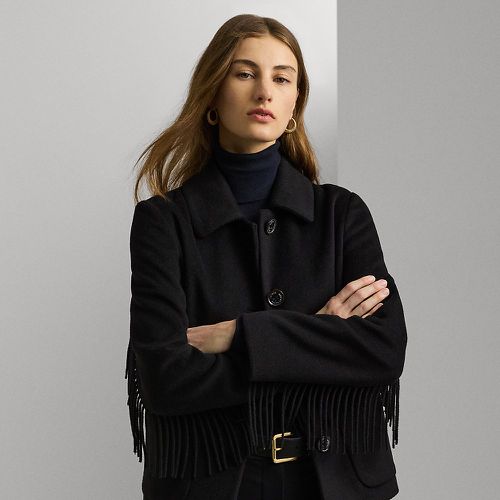 Fringe-Trim Wool-Blend Coat - Lauren - Modalova