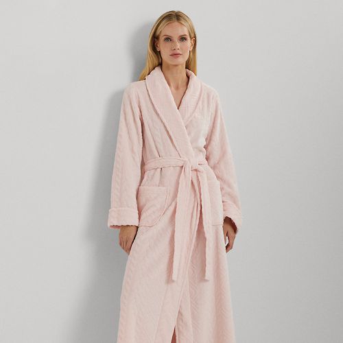 Aran-Clipped Long Shawl-Collar Robe - Lauren - Modalova