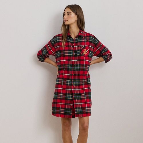 Plaid Herringbone Twill Sleep Shirt - Lauren - Modalova