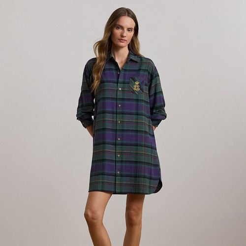 Plaid Herringbone Twill Sleep Shirt - Lauren - Modalova