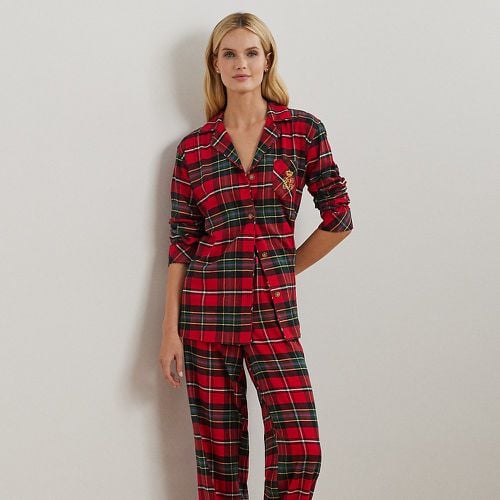 Plaid Herringbone Twill Sleep Set - Lauren - Modalova