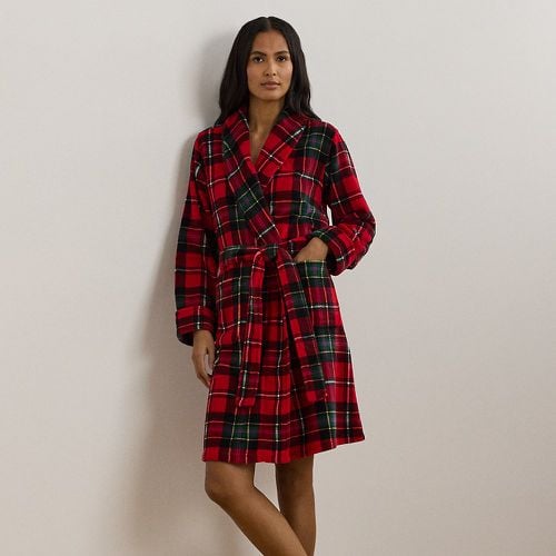 Plaid Shawl-Collar Robe - Lauren - Modalova