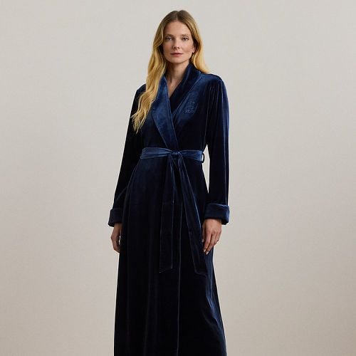 Velvet Long Shawl-Collar Robe - Lauren - Modalova