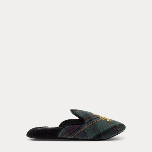 Plaid Logo Brushed Twill Slippers - Lauren - Modalova