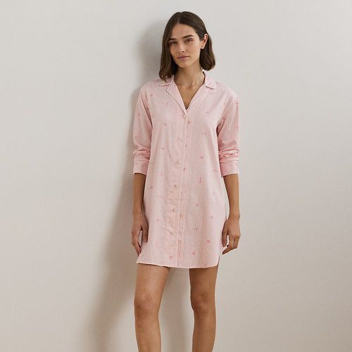 Logo Striped Sateen Sleep Shirt - Lauren - Modalova