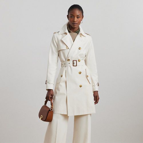 Double-Breasted Cotton-Blend Trench Coat - Lauren - Modalova