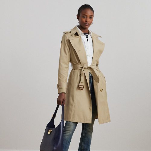 Double-Breasted Cotton-Blend Trench Coat - Lauren - Modalova