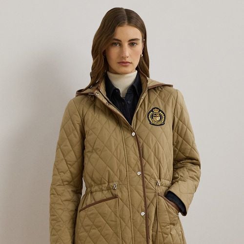 Crest-Patch Quilted Hooded Jacket - Lauren - Modalova