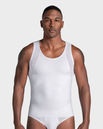 Camiseta sin mangas con compresión fuerte ideal para uso diario con algodón pima - Leo - Modalova