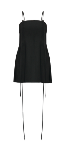 Strap Dress Short - Dark Grey Pinstripe - Gemme Collective - Modalova