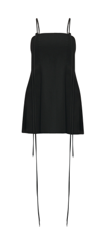 Strap Dress Short - Dark Grey Pinstripe - Gemme Collective - Modalova