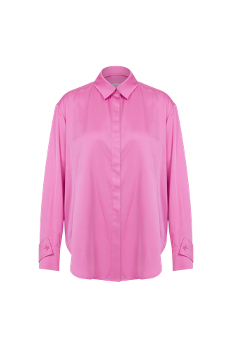 Ravenna Satin Shirt in Partfait Pink - Nazli Ceren - Modalova
