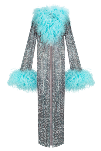 Feathers Coat Blue - Santa Brands - Modalova